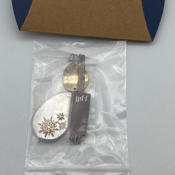 J.jill Winter Snow Drop Necklace In Silvertone,goldtone - Picture 9 of 10